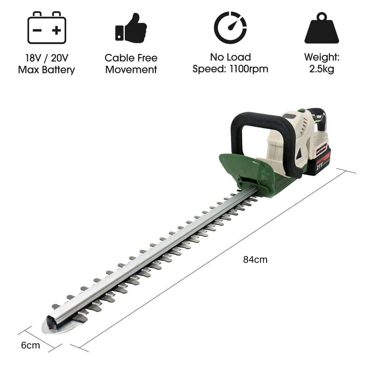 21v Cordless Electric Hedgecutter