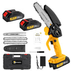 Cordless 6 Inch Mini Chainsaw 21v  with 2 Batteries and 2 Chains